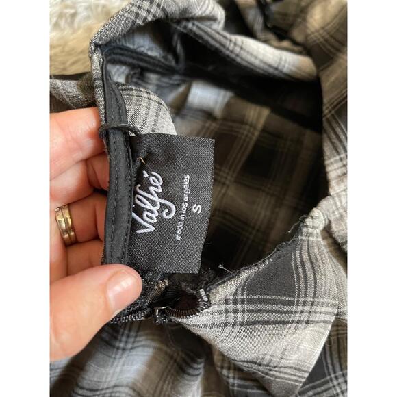 NWT Valfre Dress Womens Size Small Black Plaid Nila Skater Halter Neck Grunge - Picture 8 of 8